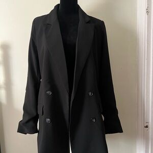 Rachel Zoe Black Oversized Blazer with Notched Lapels